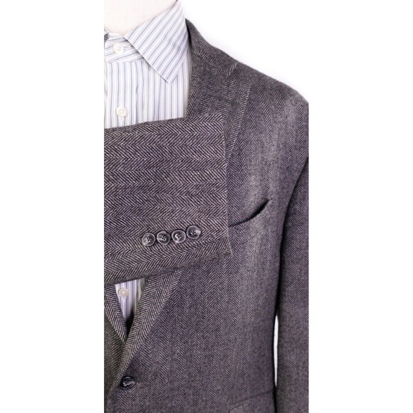 Jos A Bank 1905 Sport Coat Jacket Blazer Mens 48r Brown Herringbone Tweed EUC - Picture 7 of 14